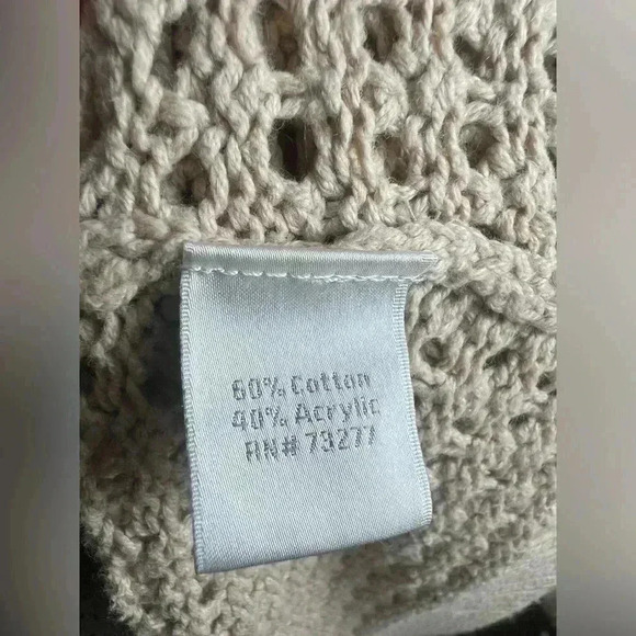 Lauren Conrad Cardigan Sweater Size Medium Open Front Tan waist Tie Knit - Picture 12 of 14